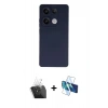 MARSİLYAN™- Redmi Note 13 Pro 4G Kılıf Ahenk Serisi - Siyah 3D Antistatik Cam Ekran Koruyucu + Kamera Lens Koruma Cam - SF
