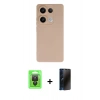 MARSİLYAN™- Redmi Note 13 Pro 4G Kılıf Ahenk Serisi - Siyah 3D Antistatik Hayalet Cam Ekran Koruyucu + Raze Metal Kamera Lens - SH