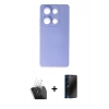 MARSİLYAN™- Redmi Note 13 Pro 4G Kılıf Ahenk Serisi - Siyah 3D Antistatik Hayalet Cam Ekran Koruyucu + Şeffaf Kamera Lens Koruma Cam