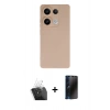 MARSİLYAN™- Redmi Note 13 Pro 4G Kılıf Ahenk Serisi - Siyah 3D Antistatik Hayalet Cam Ekran Koruyucu + Şeffaf Kamera Lens Koruma Cam