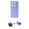 MARSİLYAN™- Redmi Note 13 Pro 4G Kılıf Ahenk Serisi - Siyah 3D Antistatik Seramik Nano Ekran Koruyucu + Kamera Lens Koruma Cam - SF