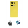MARSİLYAN™- Redmi Note 13 Pro 4G Kılıf Ahenk Serisi - Siyah 3D Antistatik Seramik Nano Ekran Koruyucu + Kamera Lens Koruma Cam - SF