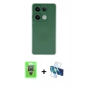 MARSİLYAN™- Redmi Note 13 Pro 4G Kılıf Ahenk Serisi - Siyah 3D Antistatik Seramik Nano Ekran Koruyucu + Raze Metal Kamera Lens - GS
