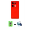 MARSİLYAN™- Redmi Note 13 Pro 4G Kılıf Ahenk Serisi - Siyah 3D Antistatik Seramik Nano Ekran Koruyucu + Raze Metal Kamera Lens - GS