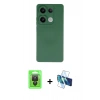 MARSİLYAN™- Redmi Note 13 Pro 4G Kılıf Ahenk Serisi - Siyah 3D Antistatik Seramik Nano Ekran Koruyucu + Raze Metal Kamera Lens - SH