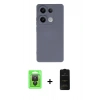 MARSİLYAN™- Redmi Note 13 Pro 4G Kılıf Ahenk Serisi - Siyah 6D Antistatik Mat Seramik Hayalet Nano Ekran Koruyucu + Raze Metal Kamera Lens - SH