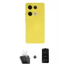 MARSİLYAN™- Redmi Note 13 Pro 4G Kılıf Ahenk Serisi - Siyah 6D Antistatik Mat Seramik Hayalet Nano Ekran Koruyucu + Kamera Lens Koruma Cam - SF