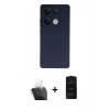 MARSİLYAN™- Redmi Note 13 Pro 4G Kılıf Ahenk Serisi - Siyah 6D Antistatik Mat Seramik Hayalet Nano Ekran Koruyucu + Kamera Lens Koruma Cam - SF