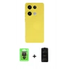 MARSİLYAN™- Redmi Note 13 Pro 4G Kılıf Ahenk Serisi - Siyah 6D Antistatik Mat Seramik Hayalet Nano Ekran Koruyucu + Raze Metal Kamera Lens - SH