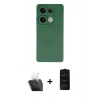 MARSİLYAN™- Redmi Note 13 Pro 4G Kılıf Ahenk Serisi - Siyah 6D Antistatik Mat Seramik Hayalet Nano Ekran Koruyucu + Kamera Lens Koruma Cam - SF