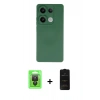 MARSİLYAN™- Redmi Note 13 Pro 4G Kılıf Ahenk Serisi - Siyah 6D Antistatik Mat Seramik Hayalet Nano Ekran Koruyucu + Raze Metal Kamera Lens - SH