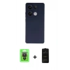 MARSİLYAN™- Redmi Note 13 Pro 4G Kılıf Ahenk Serisi - Siyah 6D Antistatik Mat Seramik Hayalet Nano Ekran Koruyucu + Raze Metal Kamera Lens - SH
