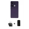 MARSİLYAN™- Redmi Note 13 Pro 4G Kılıf Ahenk Serisi - Siyah 6D Antistatik Mat Seramik Hayalet Nano Ekran Koruyucu + Kamera Lens Koruma Cam - SF