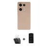 MARSİLYAN™- Redmi Note 13 Pro 4G Kılıf Ahenk Serisi - Siyah 6D Antistatik Mat Seramik Hayalet Nano Ekran Koruyucu + Kamera Lens Koruma Cam - SF