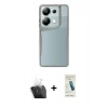 MARSİLYAN™- Redmi Note 13 Pro 4G Kılıf Akış Çizgi Koleksiyonu - Şeffaf Pasifik Cam Ekran Koruyucu + Kamera Lens Koruma Cam - SF