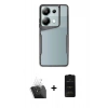 MARSİLYAN™- Redmi Note 13 Pro 4G Kılıf Akış Çizgi Koleksiyonu - Siyah 6D Antistatik Mat Seramik Hayalet Nano Ekran Koruyucu + Kamera Lens Koruma Cam - SF
