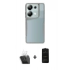 MARSİLYAN™- Redmi Note 13 Pro 4G Kılıf Akış Çizgi Koleksiyonu - Siyah 6D Antistatik Mat Seramik Hayalet Nano Ekran Koruyucu + Kamera Lens Koruma Cam - SF