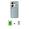 MARSİLYAN™- Redmi Note 13 Pro 4G Kılıf Akış Çizgi Koleksiyonu - Siyah Joko Magic 5D Cam + Raze Metal Kamera Lens - GS