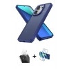 MARSİLYAN™- Redmi Note 13 Pro 4G Kılıf Atlas Form - Siyah 3D Antistatik Cam Ekran Koruyucu + Kamera Lens Koruma Cam - SF