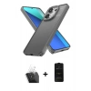 MARSİLYAN™- Redmi Note 13 Pro 4G Kılıf Atlas Form - Siyah 6D Antistatik Mat Seramik Hayalet Nano Ekran Koruyucu + Kamera Lens Koruma Cam - SF
