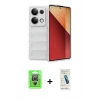 MARSİLYAN™- Redmi Note 13 Pro 4G Kılıf Atlas Koleksiyonu - Şeffaf Pasifik Cam Ekran Koruyucu + Raze Metal Kamera Lens - GS