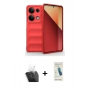 MARSİLYAN™- Redmi Note 13 Pro 4G Kılıf Atlas Koleksiyonu - Şeffaf Pasifik Cam Ekran Koruyucu + Şeffaf Kamera Lens Koruma Cam