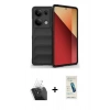 MARSİLYAN™- Redmi Note 13 Pro 4G Kılıf Atlas Koleksiyonu - Şeffaf Pasifik Cam Ekran Koruyucu + Şeffaf Kamera Lens Koruma Cam