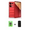 MARSİLYAN™- Redmi Note 13 Pro 4G Kılıf Atlas Koleksiyonu - Siyah 6D Antistatik Mat Seramik Hayalet Nano Ekran Koruyucu + Raze Metal Kamera Lens - GS