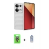 MARSİLYAN™- Redmi Note 13 Pro 4G Kılıf Atlas Koleksiyonu - Siyah Joko Magic 5D Cam + Raze Metal Kamera Lens - GS