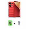 MARSİLYAN™- Redmi Note 13 Pro 4G Kılıf Atlas Koleksiyonu - Siyah Joko Magic 5D Cam + Raze Metal Kamera Lens - GS