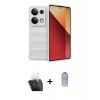 MARSİLYAN™- Redmi Note 13 Pro 4G Kılıf Atlas Koleksiyonu - Siyah Joko Magic 5D Cam + Kamera Lens Koruma Cam - SF