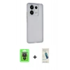 MARSİLYAN™- Redmi Note 13 Pro 4G Kılıf Atlas Minimal Prime - Şeffaf Pasifik Cam Ekran Koruyucu + Siyah Raze Metal Kamera Lens