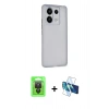 MARSİLYAN™- Redmi Note 13 Pro 4G Kılıf Atlas Minimal Prime - Siyah 3D Antistatik Cam Ekran Koruyucu + Raze Metal Kamera Lens - SH