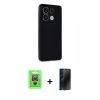 MARSİLYAN™- Redmi Note 13 Pro 4G Kılıf Atlas Minimal Prime - Siyah 3D Antistatik Hayalet Cam Ekran Koruyucu + Raze Metal Kamera Lens - GS