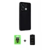 MARSİLYAN™- Redmi Note 13 Pro 4G Kılıf Atlas Minimal Prime - Siyah 6D Antistatik Mat Seramik Hayalet Nano Ekran Koruyucu + Raze Metal Kamera Lens - SH