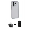 MARSİLYAN™- Redmi Note 13 Pro 4G Kılıf Atlas Minimal Prime - Siyah 6D Antistatik Mat Seramik Hayalet Nano Ekran Koruyucu + Kamera Lens Koruma Cam - SF