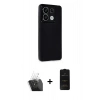 MARSİLYAN™- Redmi Note 13 Pro 4G Kılıf Atlas Minimal Prime - Siyah 6D Antistatik Mat Seramik Hayalet Nano Ekran Koruyucu + Kamera Lens Koruma Cam - SF