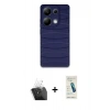 MARSİLYAN™- Redmi Note 13 Pro 4G Kılıf Doruk Form Serisi - Şeffaf Pasifik Cam Ekran Koruyucu + Kamera Lens Koruma Cam - SF