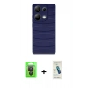MARSİLYAN™- Redmi Note 13 Pro 4G Kılıf Doruk Form Serisi - Şeffaf Pasifik Cam Ekran Koruyucu + Raze Metal Kamera Lens - SH