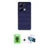 MARSİLYAN™- Redmi Note 13 Pro 4G Kılıf Doruk Form Serisi - Siyah 3D Antistatik Seramik Nano Ekran Koruyucu + Raze Metal Kamera Lens - SH