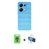 MARSİLYAN™- Redmi Note 13 Pro 4G Kılıf Doruk Form Serisi - Siyah 3D Antistatik Seramik Nano Ekran Koruyucu + Raze Metal Kamera Lens - GS