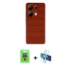 MARSİLYAN™- Redmi Note 13 Pro 4G Kılıf Doruk Form Serisi - Siyah 3D Antistatik Seramik Nano Ekran Koruyucu + Raze Metal Kamera Lens - GS
