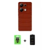 MARSİLYAN™- Redmi Note 13 Pro 4G Kılıf Doruk Form Serisi - Siyah 6D Antistatik Mat Seramik Hayalet Nano Ekran Koruyucu + Siyah Raze Metal Kamera Lens