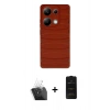 MARSİLYAN™- Redmi Note 13 Pro 4G Kılıf Doruk Form Serisi - Siyah 6D Antistatik Mat Seramik Hayalet Nano Ekran Koruyucu + Kamera Lens Koruma Cam - SF