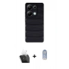 MARSİLYAN™- Redmi Note 13 Pro 4G Kılıf Doruk Form Serisi - Siyah Joko Magic 5D Cam + Kamera Lens Koruma Cam - SF