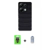 MARSİLYAN™- Redmi Note 13 Pro 4G Kılıf Doruk Form Serisi - Siyah Joko Magic 5D Cam + Raze Metal Kamera Lens - SH