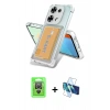MARSİLYAN™- Redmi Note 13 Pro 4G Kılıf Doruk Klasik Koleksiyonu - Siyah 3D Antistatik Seramik Nano Ekran Koruyucu + Raze Metal Kamera Lens - GS