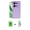 MARSİLYAN™- Redmi Note 13 Pro 4G Kılıf Doruk Klasik Özel Seri - Şeffaf Pasifik Cam Ekran Koruyucu + Raze Metal Kamera Lens - GS