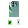 MARSİLYAN™- Redmi Note 13 Pro 4G Kılıf Doruk Klasik Özel Seri - Şeffaf Pasifik Cam Ekran Koruyucu + Raze Metal Kamera Lens - SH