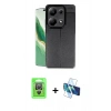 MARSİLYAN™- Redmi Note 13 Pro 4G Kılıf Doruk Klasik Özel Seri - Siyah 3D Antistatik Cam Ekran Koruyucu + Raze Metal Kamera Lens - GS